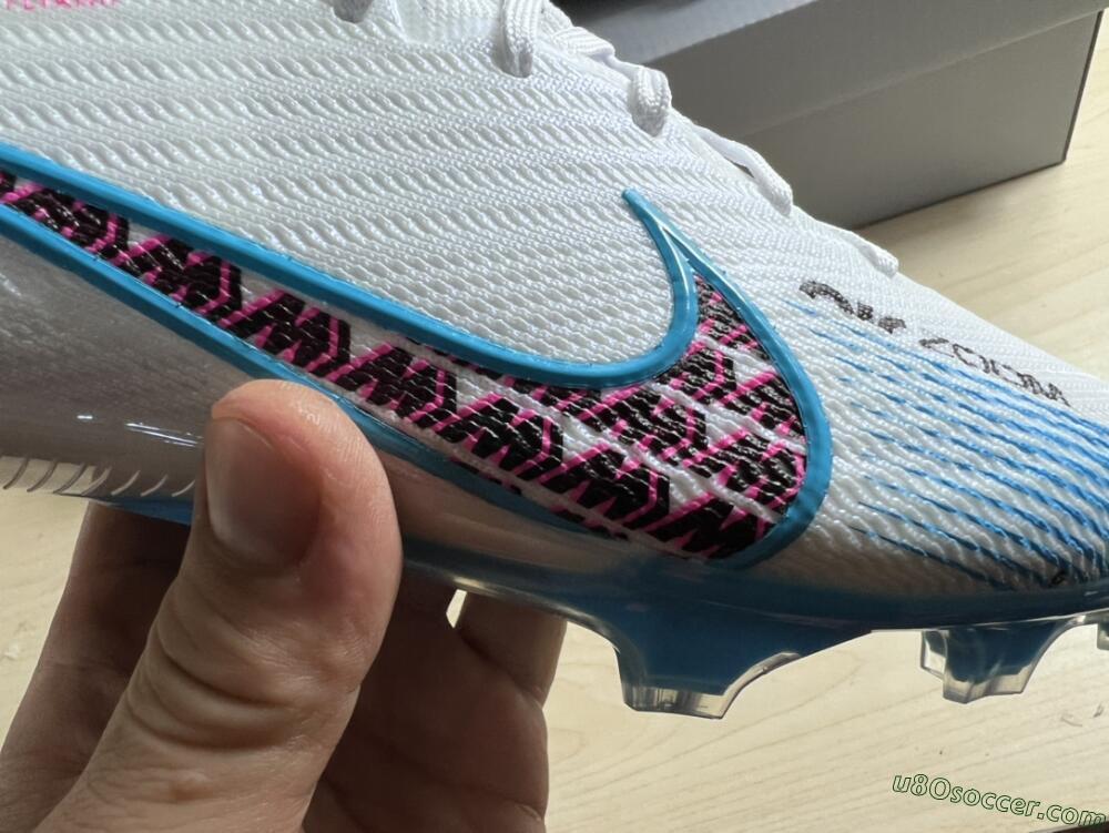 Nike Air Zoom Mercurial Superfly 9 Elite FG Firm Ground Soccer Cleats - White/Blue/Pink