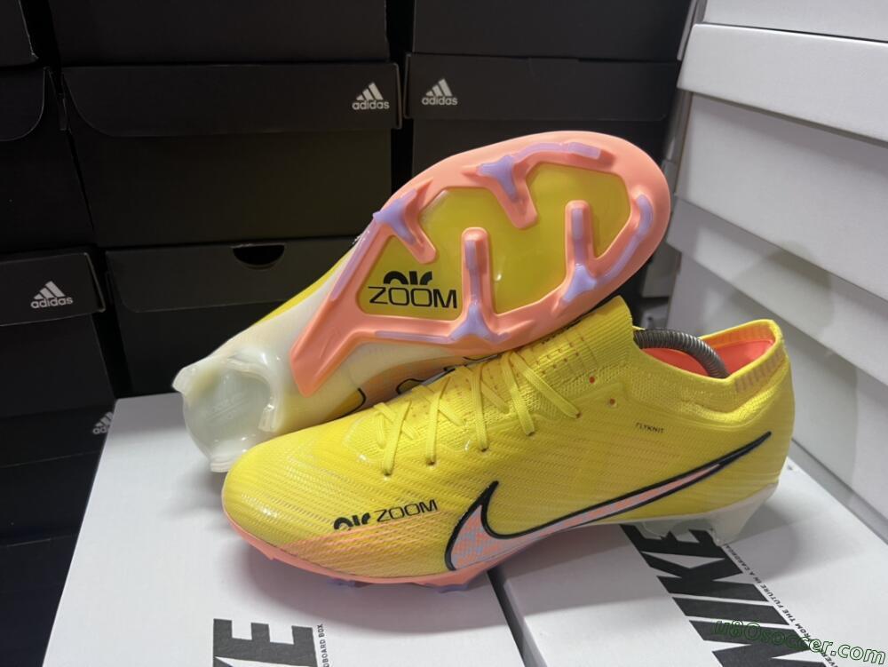 Nike Air Zoom Mercurial Vapor 15 Elite FG Firm Ground Soccer Cleats - Yellow/Pink