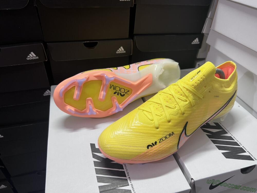 Nike Air Zoom Mercurial Vapor 15 Elite FG Firm Ground Soccer Cleats - Yellow/Pink