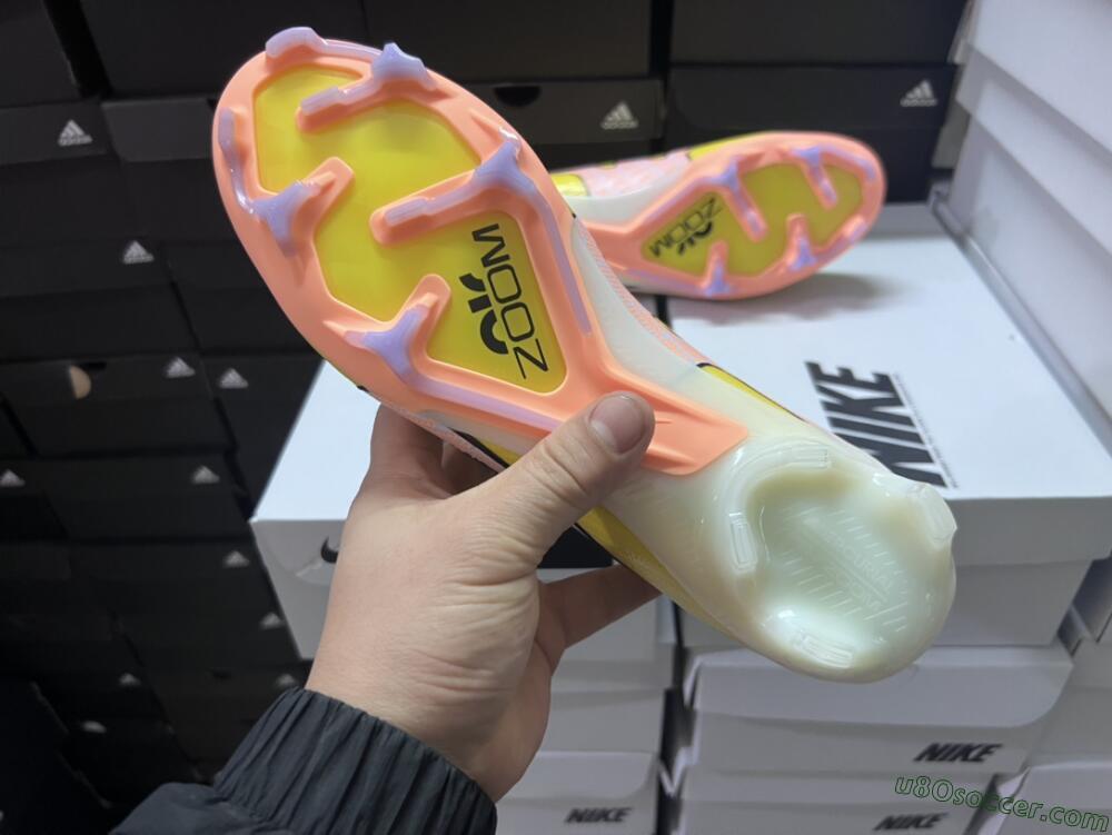 Nike Air Zoom Mercurial Vapor 15 Elite FG Firm Ground Soccer Cleats - Yellow/Pink