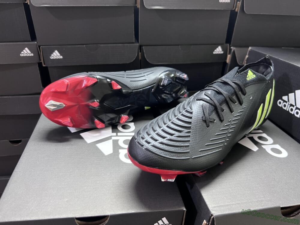 Adidas Predator Edge Geometric.1 Low FG Firm Ground Soccer Cleats - Black/Yellow/Red