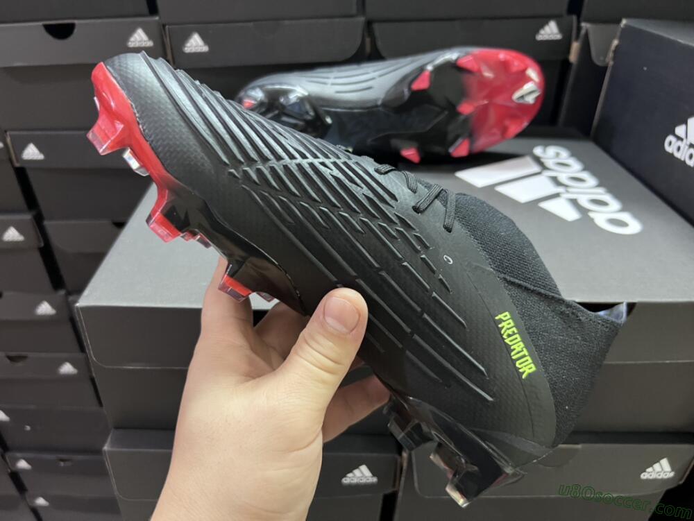 Adidas Predator Edge Geometric.1 Low FG Firm Ground Soccer Cleats - Black/Yellow/Red