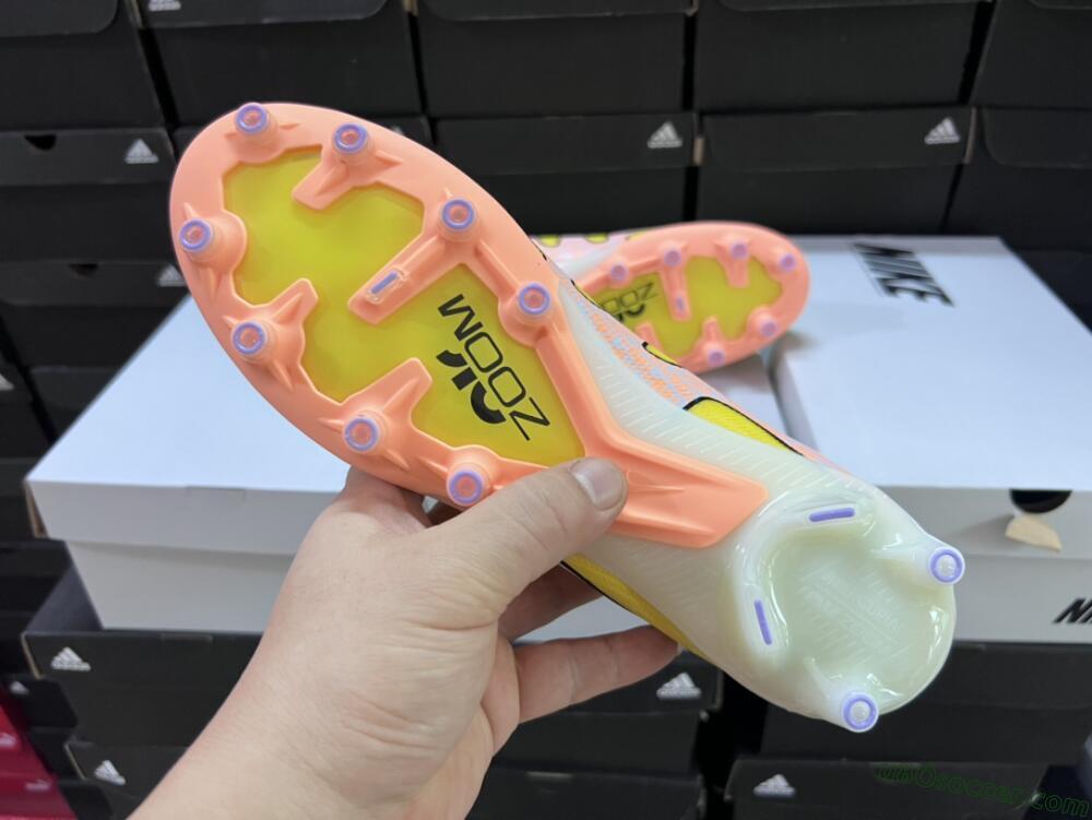 Nike Air Zoom Mercurial Vapor 15 Elite AG Artificial Grass Soccer Cleats - Yellow/Pink