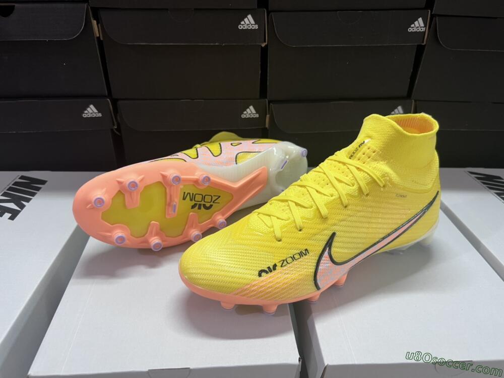 Nike Air Zoom Mercurial Superfly 9 Elite FG Firm Ground Soccer Cleats - Yellow/Pink