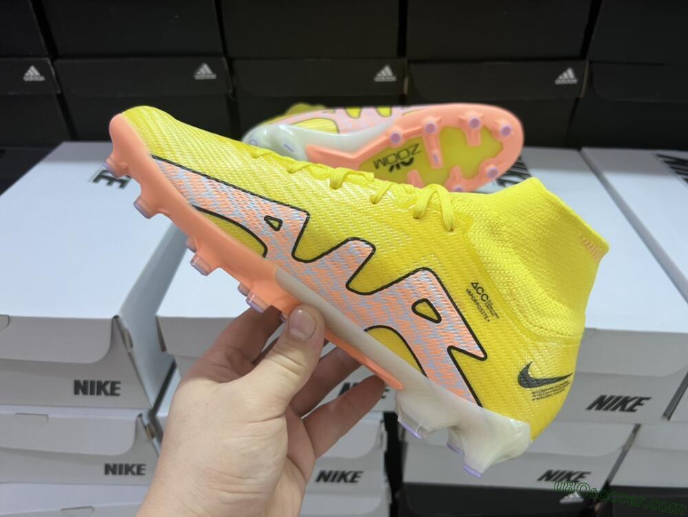 Nike Air Zoom Mercurial Superfly 9 Elite FG Firm Ground Soccer Cleats - Yellow/Pink