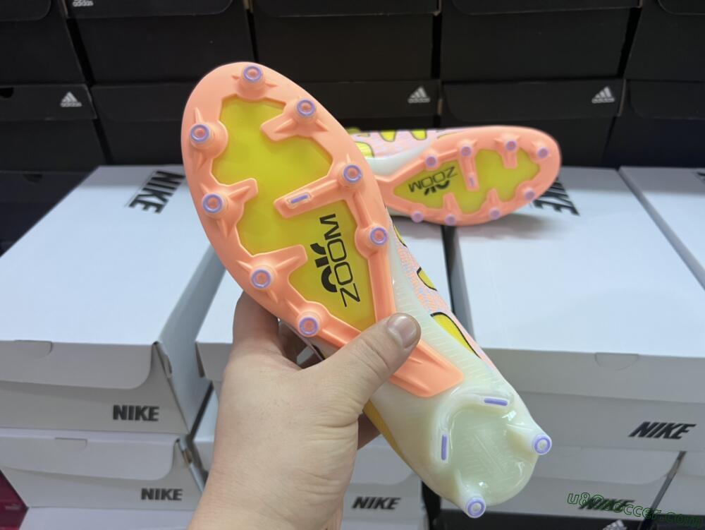 Nike Air Zoom Mercurial Superfly 9 Elite FG Firm Ground Soccer Cleats - Yellow/Pink