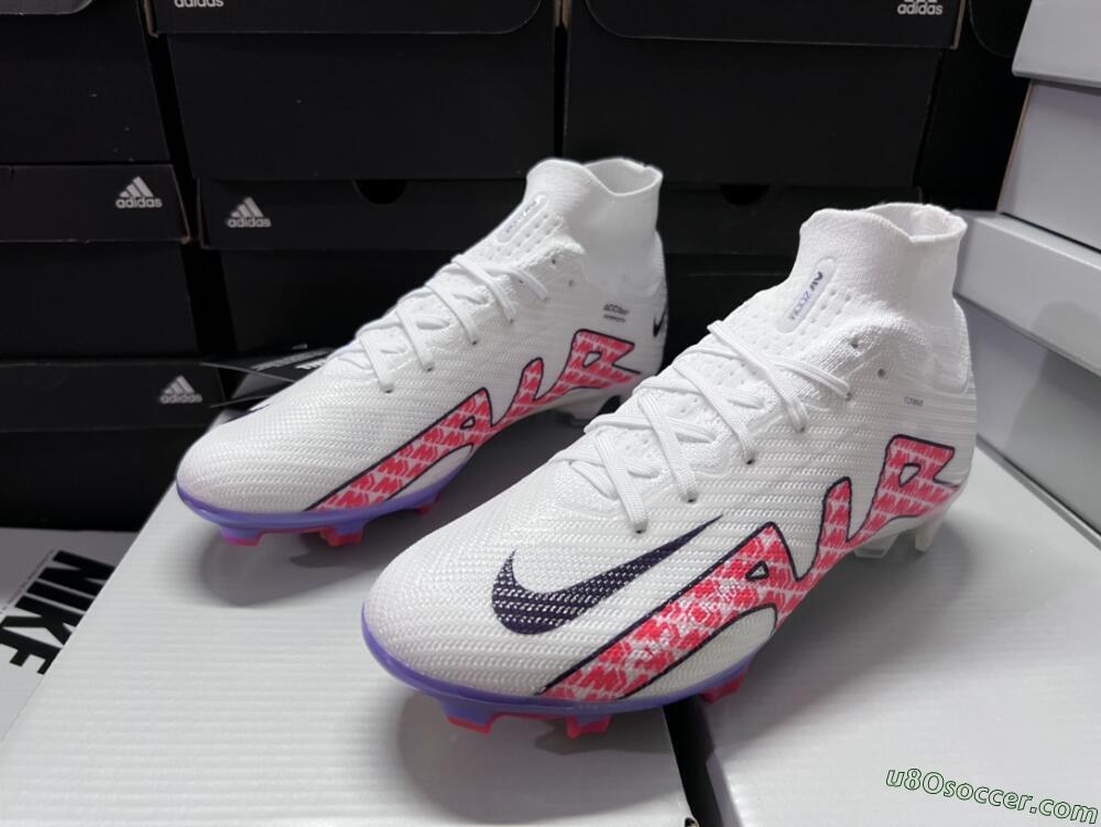 Nike Air Zoom Mercurial Superfly 9 Elite FG Firm Ground Soccer Cleats - White/Red