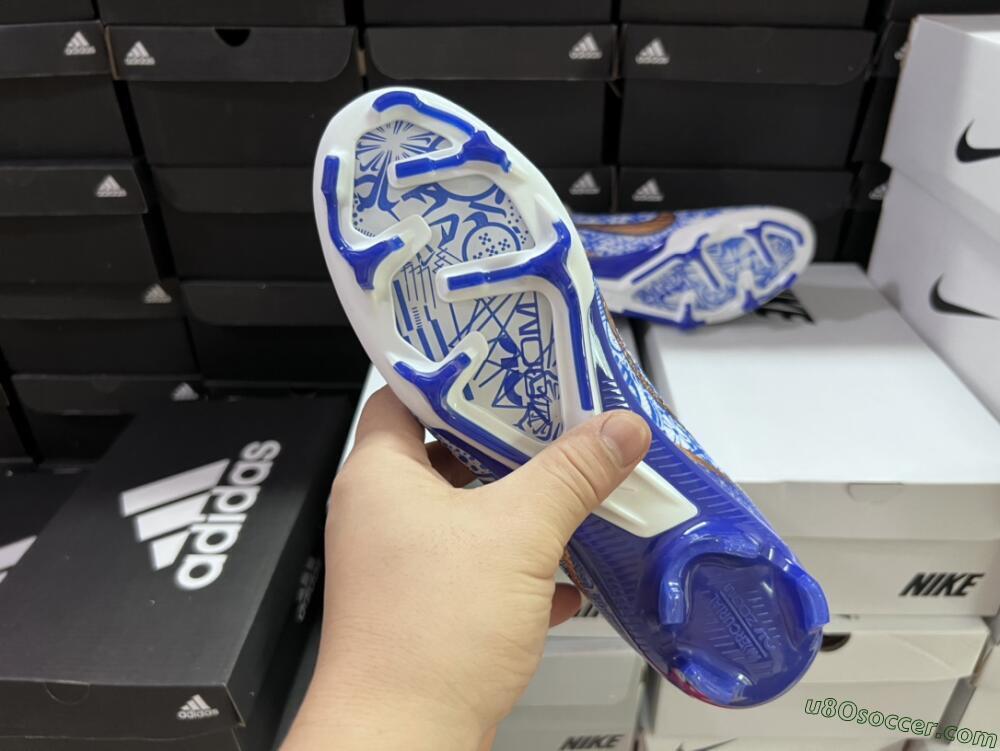 Nike Air Zoom Mercurial Superfly 9 Elite FG Firm Ground Soccer Cleats - White/Blue/Red