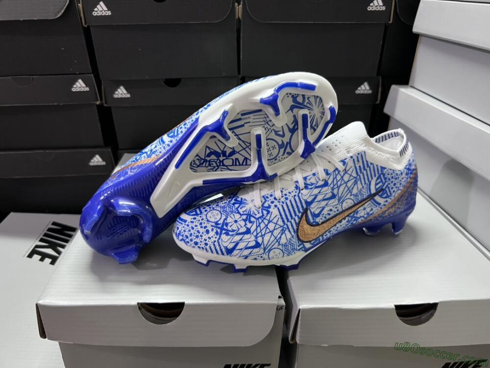 Nike Air Zoom Mercurial Vapor 15 Elite FG Firm Ground Soccer Cleats - Blue/White/Red