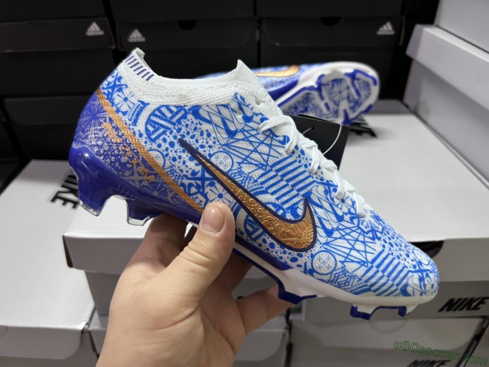 Nike Air Zoom Mercurial Vapor 15 Elite FG Firm Ground Soccer Cleats - Blue/White/Red