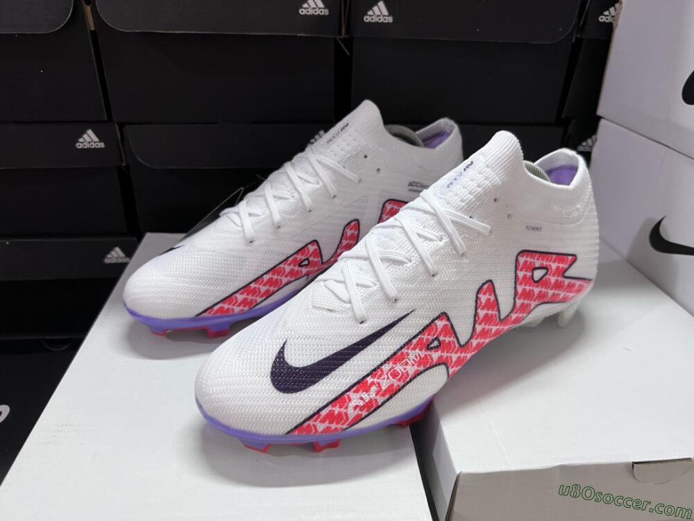 Nike Air Zoom Mercurial Vapor 15 Elite FG Firm Ground Soccer Cleats - White/Red