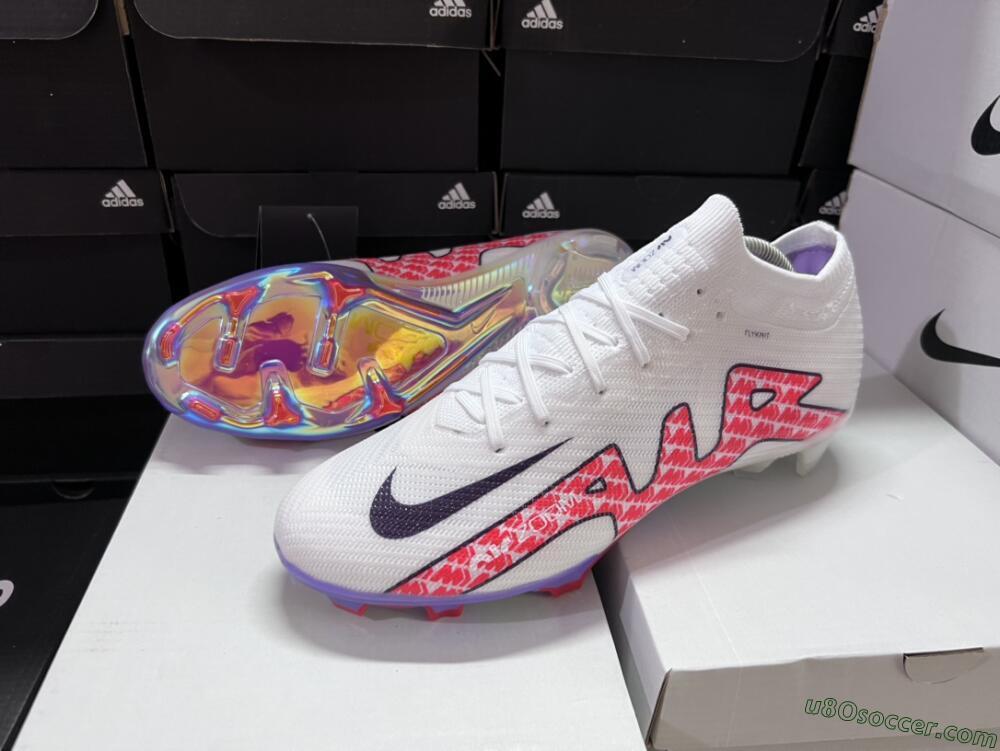 Nike Air Zoom Mercurial Vapor 15 Elite FG Firm Ground Soccer Cleats - White/Red