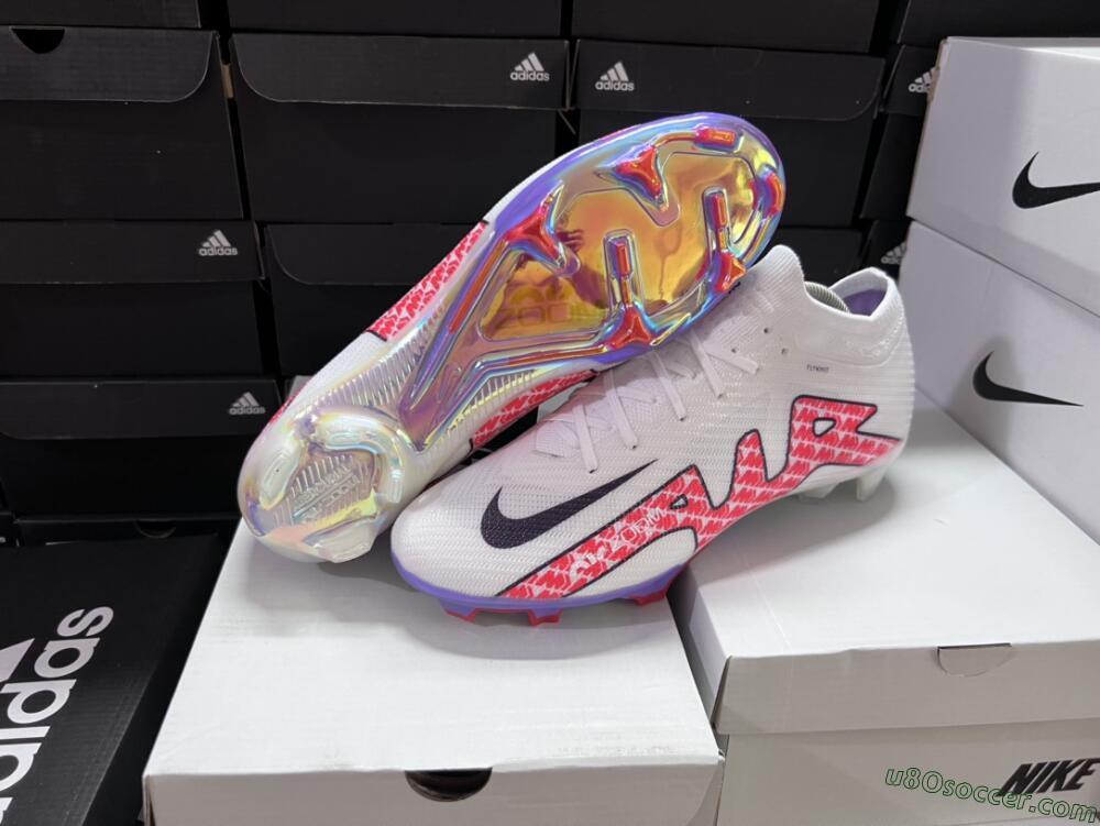 Nike Air Zoom Mercurial Vapor 15 Elite FG Firm Ground Soccer Cleats - White/Red