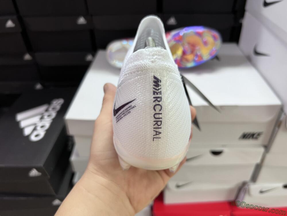 Nike Air Zoom Mercurial Vapor 15 Elite FG Firm Ground Soccer Cleats - White/Red