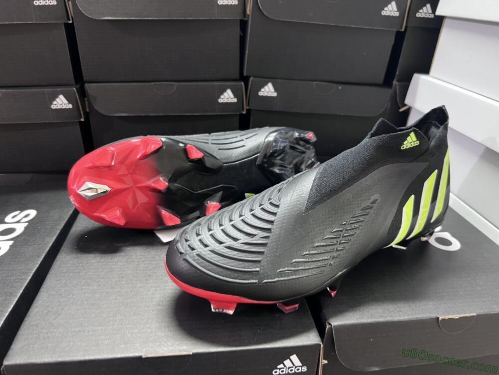 Adidas Predator Edge Geometric+ FG Firm Ground Soccer Cleats - Black/Yellow/Red