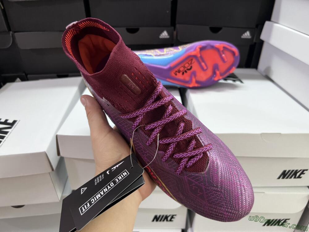 Nike Air Zoom Mercurial Superfly 9 Elite FG Firm Ground Soccer Cleats - Purple/Blue/Gold