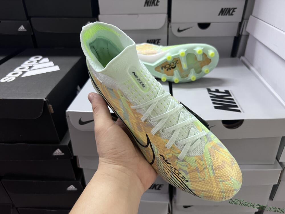 Nike Air Zoom Mercurial Superfly 9 Elite AG Artificial Grass Soccer Cleats - Green/Orange