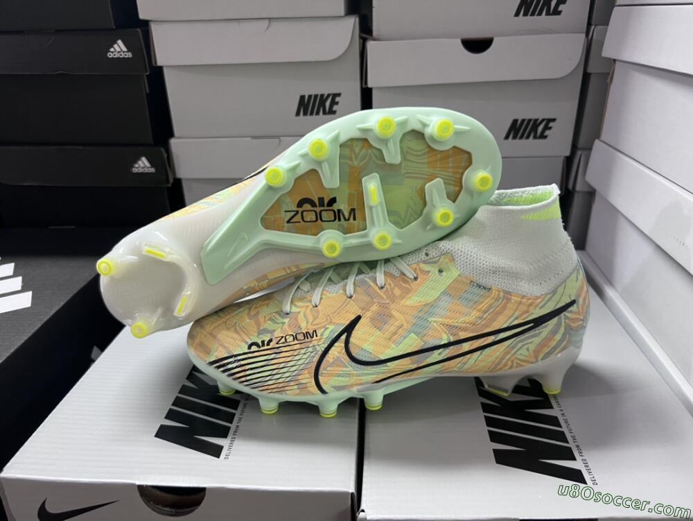 Nike Air Zoom Mercurial Superfly 9 Elite AG Artificial Grass Soccer Cleats - Green/Orange