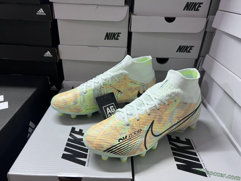 Nike Air Zoom Mercurial Superfly 9 Elite AG Artificial Grass Soccer Cleats - Green/Orange