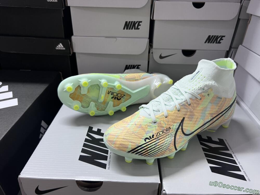 Nike Air Zoom Mercurial Superfly 9 Elite AG Artificial Grass Soccer Cleats - Green/Orange