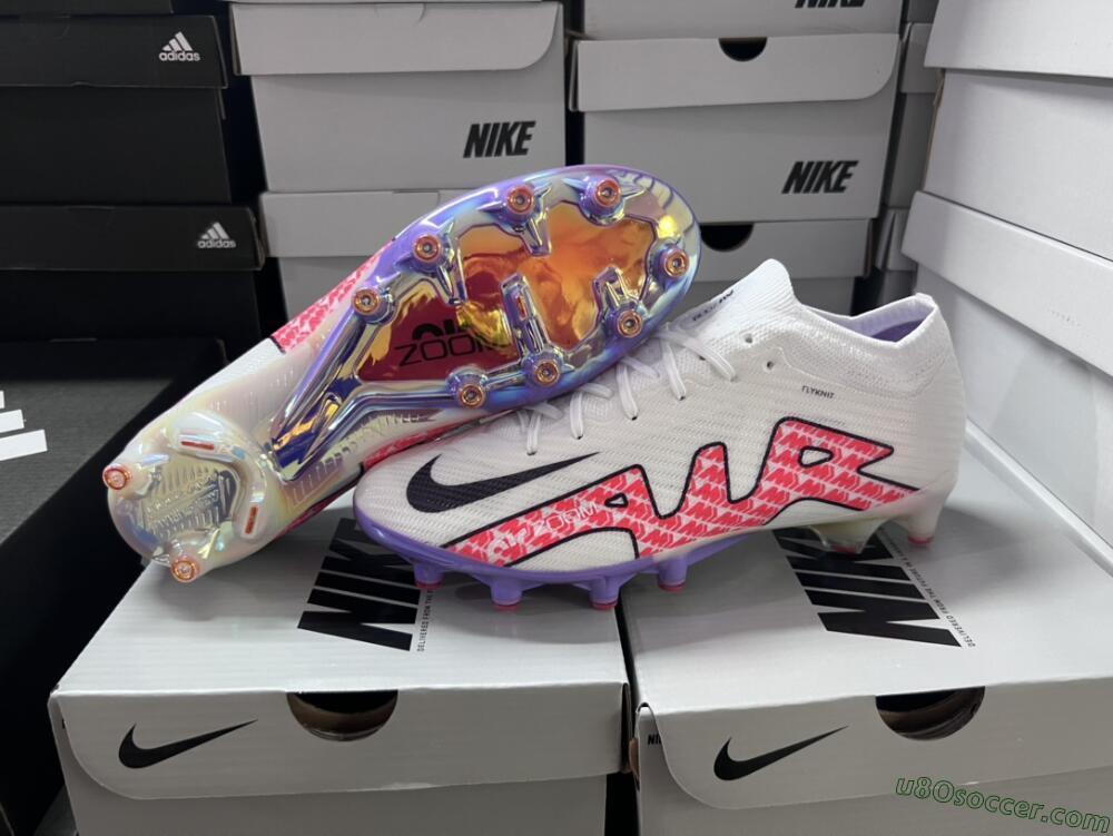 Nike Air Zoom Mercurial Vapor 15 Elite AG Artificial Grass Soccer Cleats - White/Pink