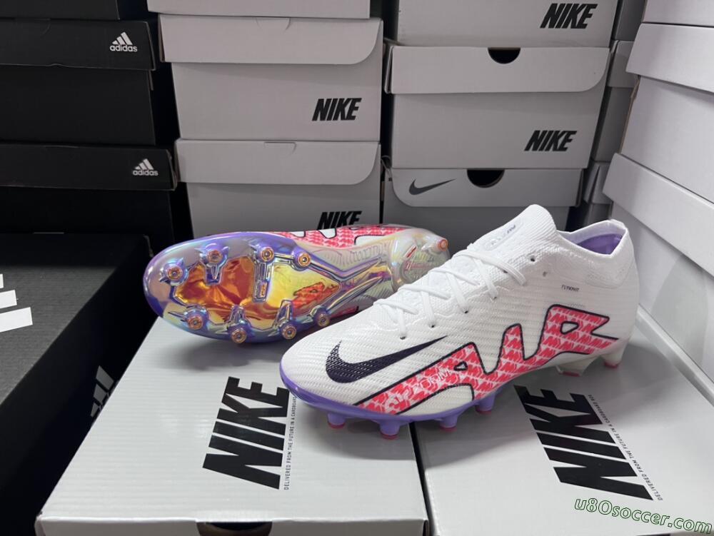 Nike Air Zoom Mercurial Vapor 15 Elite AG Artificial Grass Soccer Cleats - White/Pink