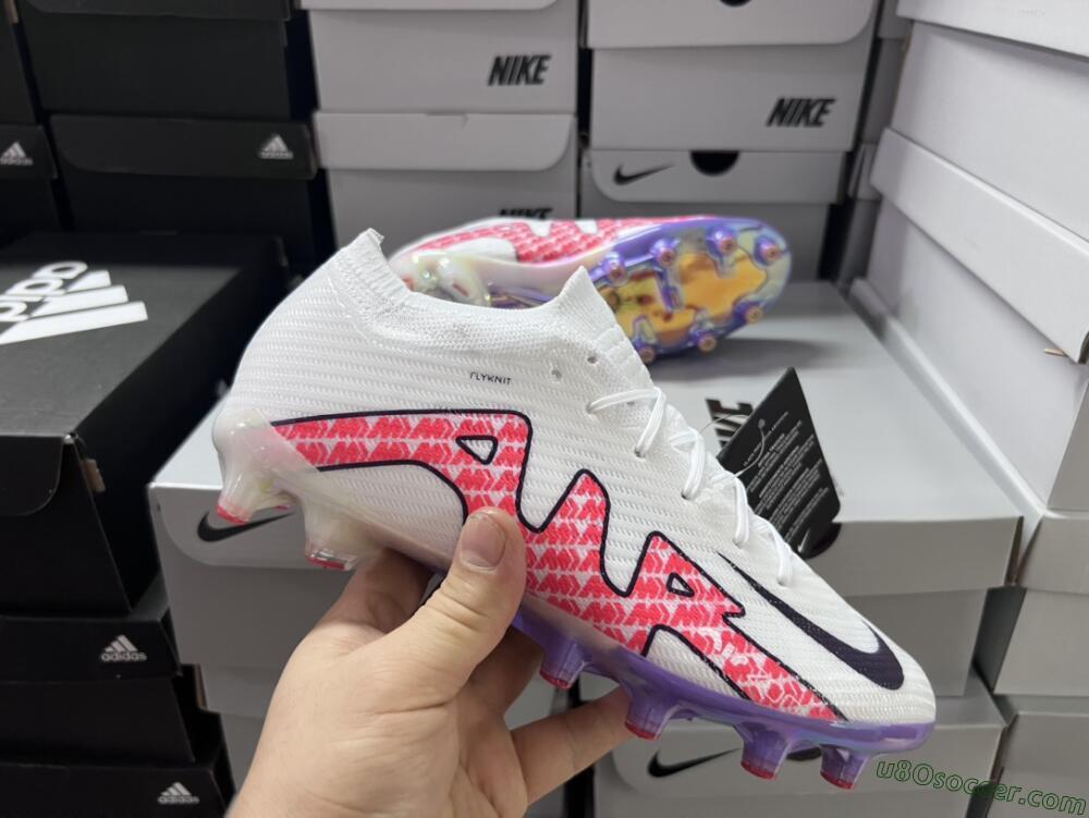 Nike Air Zoom Mercurial Vapor 15 Elite AG Artificial Grass Soccer Cleats - White/Pink