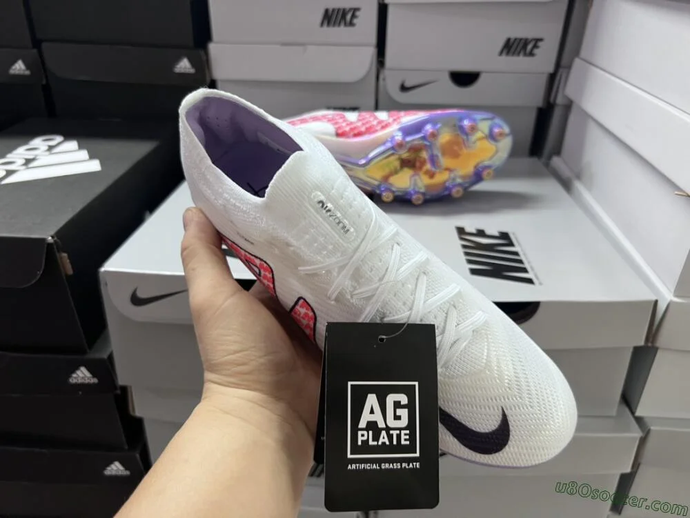 AG Soccer Cleats in White and Pink - Elite Nike Air Zoom Mercurial