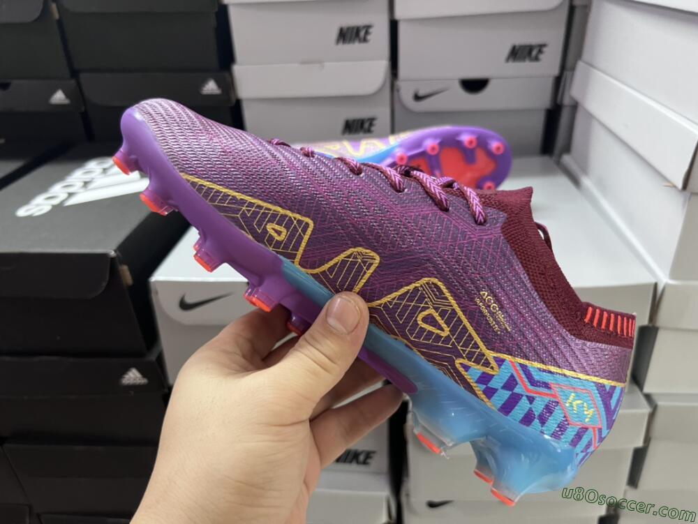 Nike Air Zoom Mercurial Vapor 15 Elite AG Artificial Grass Soccer Cleats - Red/Gold/Blue