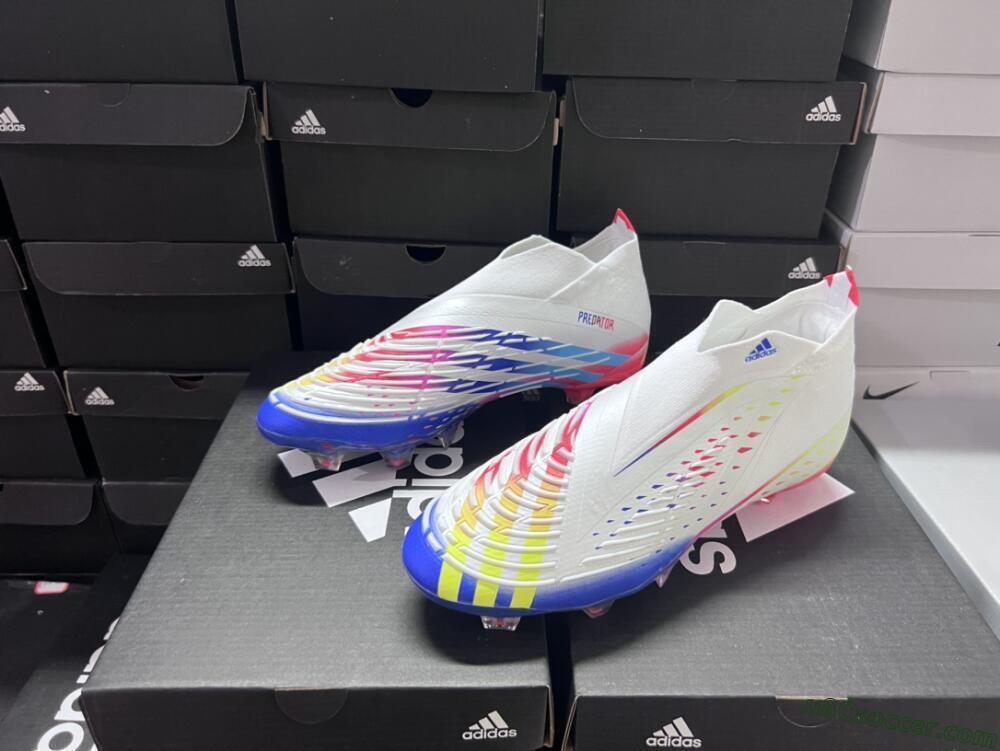 Adidas Predator FIFA World Cup Qatar 2022 Edge+ FG Firm Ground Soccer Cleats - White/Red/Blue