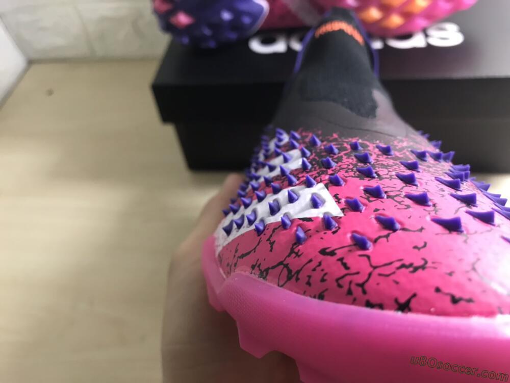 Adidas Predator Freak+ TF Artificial Turf Soccer Shoes - Black/Purple/Pink