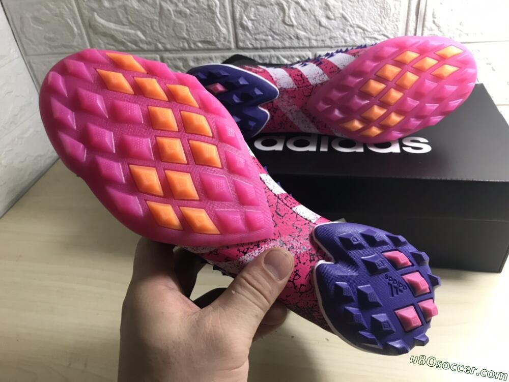 Adidas Predator Freak+ TF Artificial Turf Soccer Shoes - Black/Purple/Pink