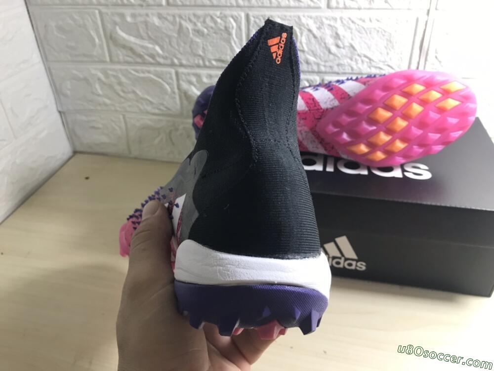 Adidas Predator Freak+ TF Artificial Turf Soccer Shoes - Black/Purple/Pink
