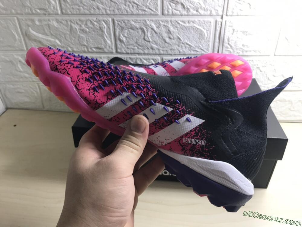 Adidas Predator Freak+ TF Artificial Turf Soccer Shoes - Black/Purple/Pink