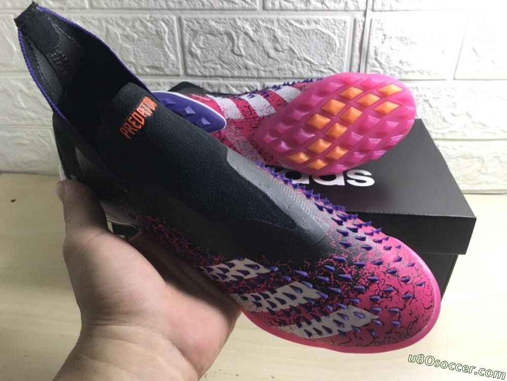 Adidas Predator Freak+ TF Artificial Turf Soccer Shoes - Black/Purple/Pink