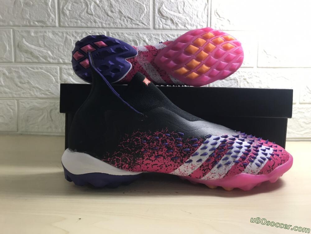 Adidas Predator Freak+ TF Artificial Turf Soccer Shoes - Black/Purple/Pink