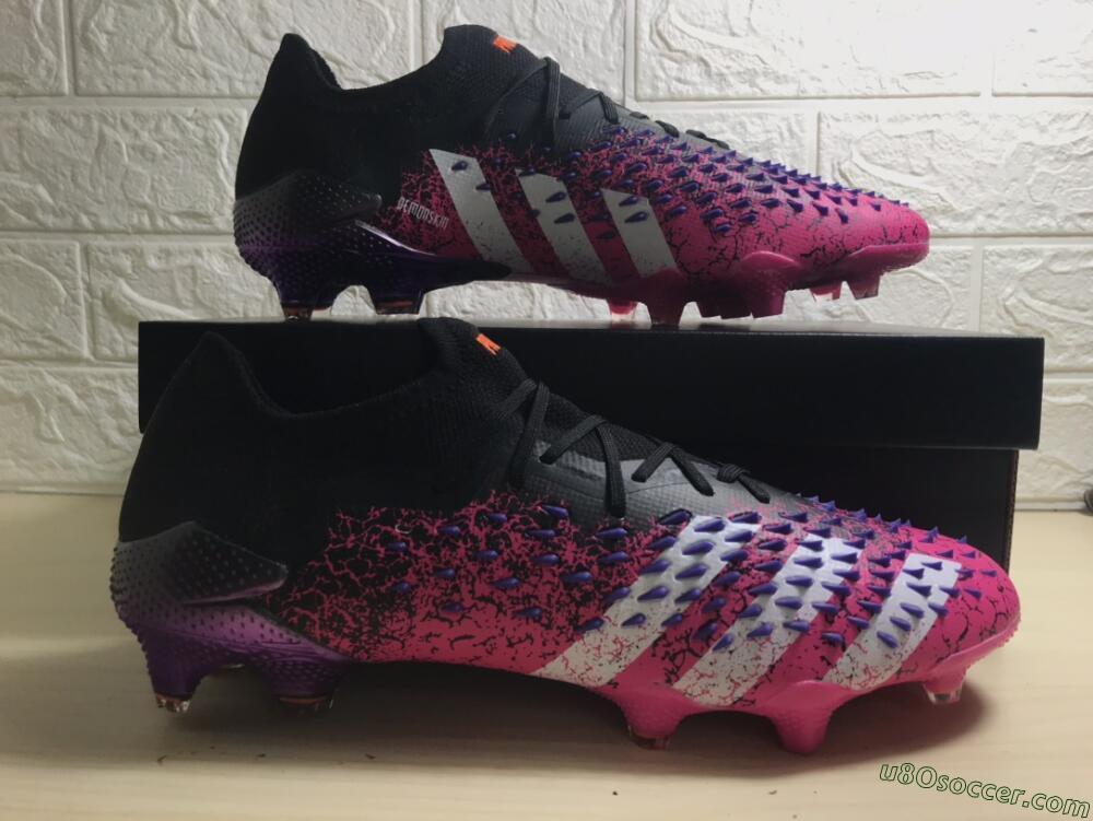 Adidas Predator Freak.1 FG Firm Ground Soccer Cleats - Black/Pink/Purple
