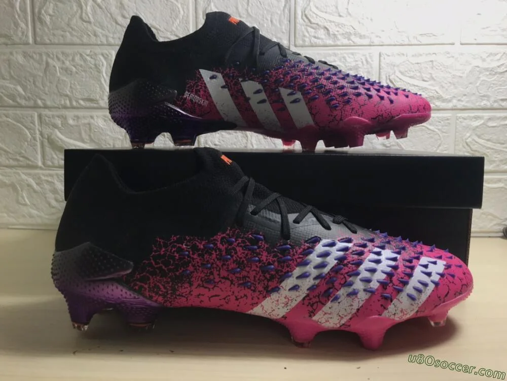 FG Firm Ground Soccer Cleats - Black, Pink & Purple Colorway