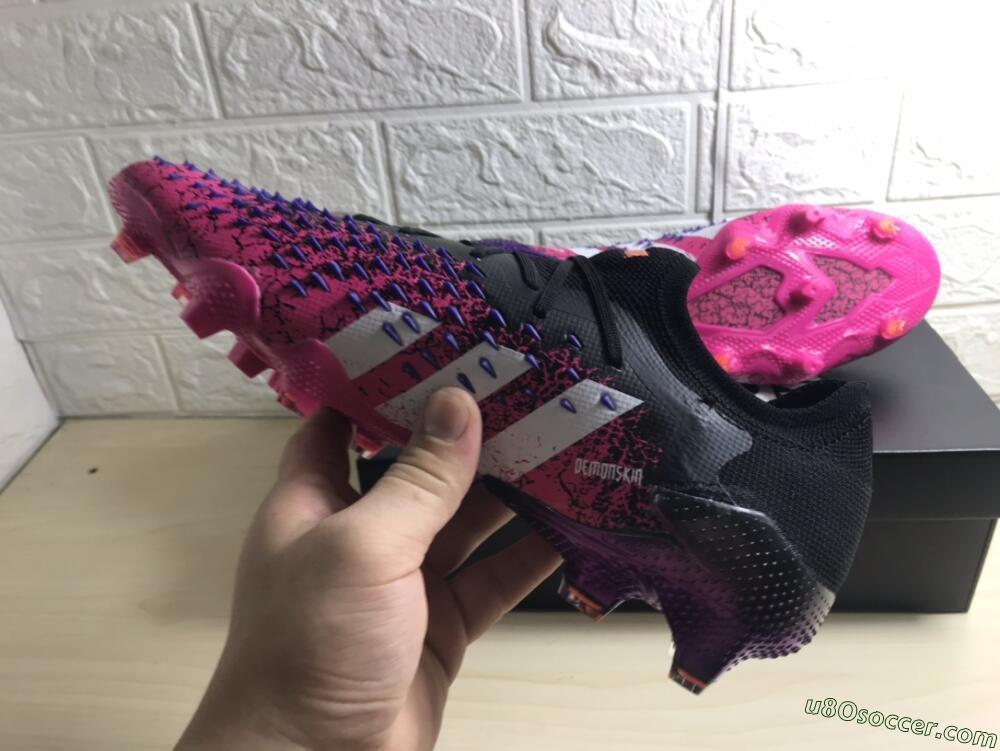 Adidas Predator Freak.1 FG Firm Ground Soccer Cleats - Black/Pink/Purple