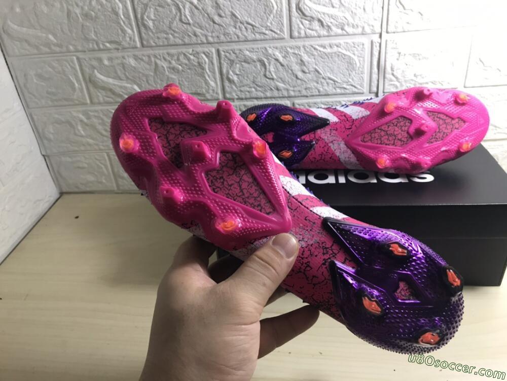 Adidas Predator Freak.1 FG Firm Ground Soccer Cleats - Black/Pink/Purple