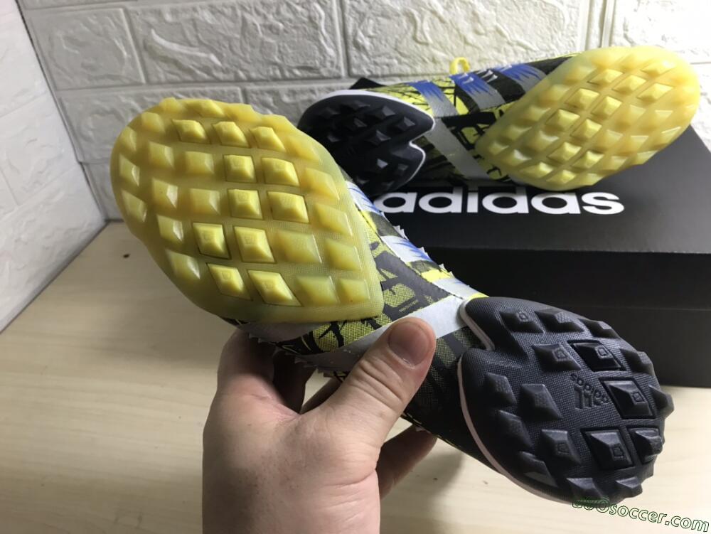 Adidas Predator Freak.1 TF Artificial Turf Soccer Shoes - Yellow/Black/Blue