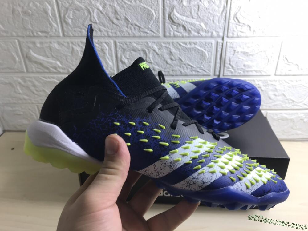 Adidas Predator Freak+ TF Artificial Turf Soccer Shoes - Black/Blue/Green