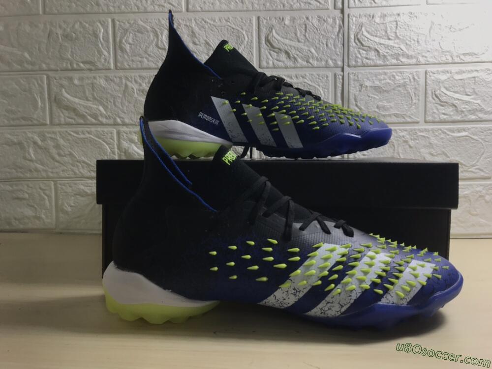 Adidas Predator Freak+ TF Artificial Turf Soccer Shoes - Black/Blue/Green