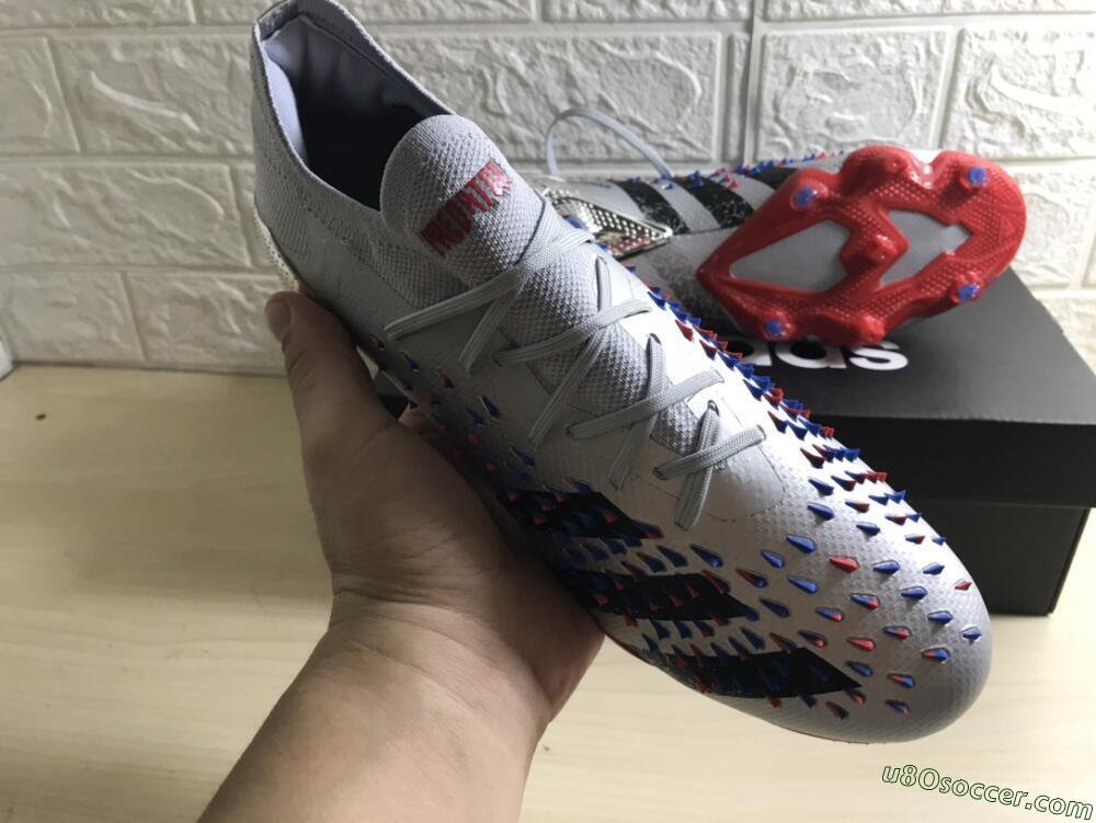 Adidas Predator Freak.1 FG Firm Ground Soccer Cleats - Silver/Blue/Red/Black
