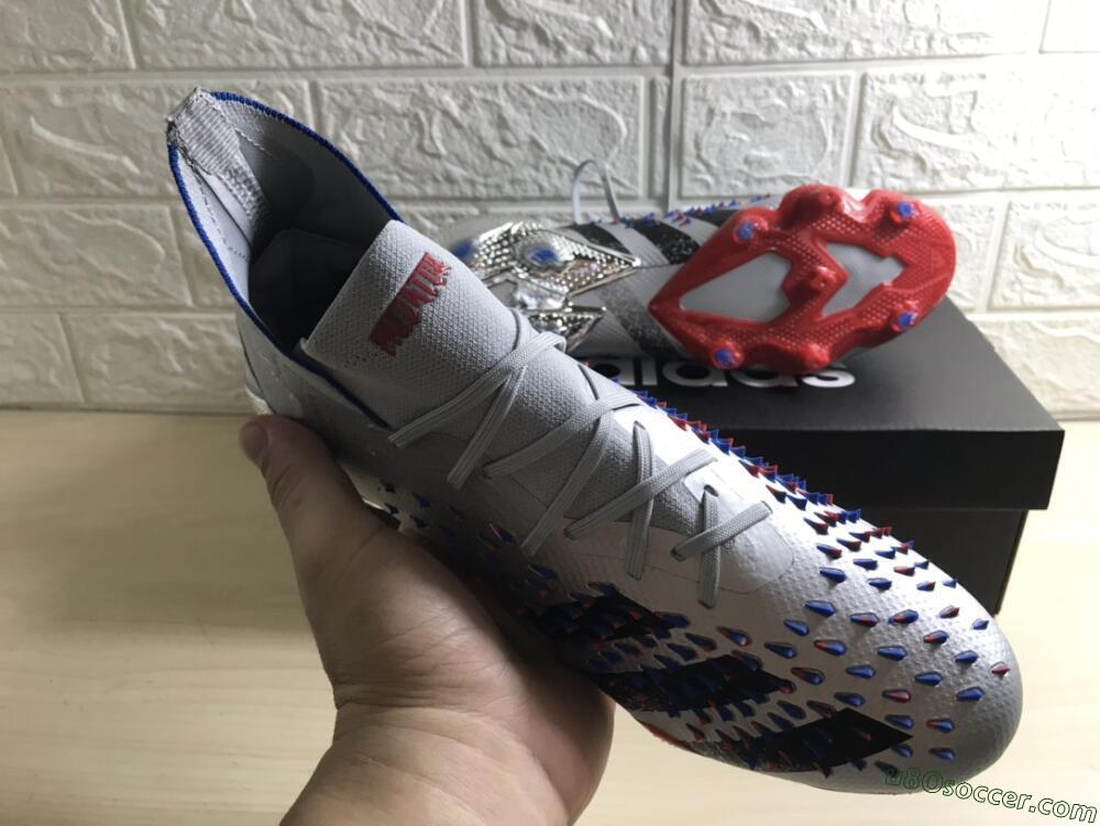 Adidas Predator Freak.1 FG Firm Ground Soccer Cleats - Sliver/Black/Red