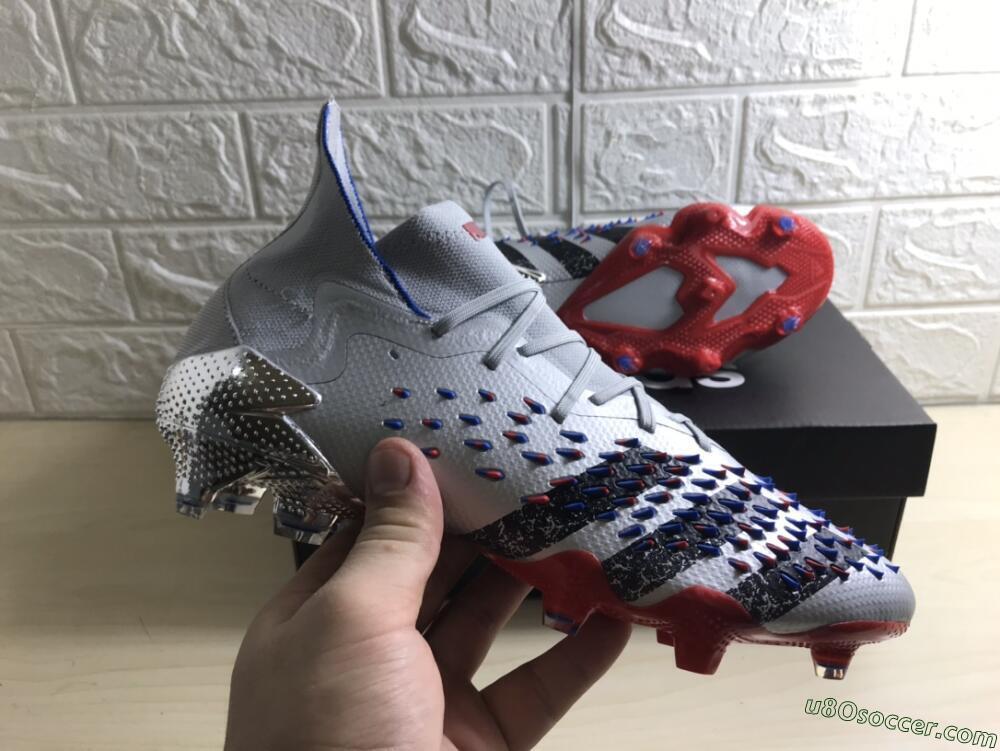 Adidas Predator Freak.1 FG Firm Ground Soccer Cleats - Sliver/Black/Red