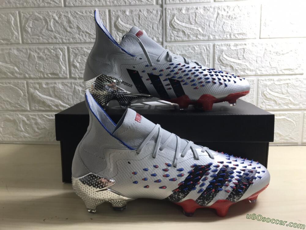 Adidas Predator Freak.1 FG Firm Ground Soccer Cleats - Sliver/Black/Red