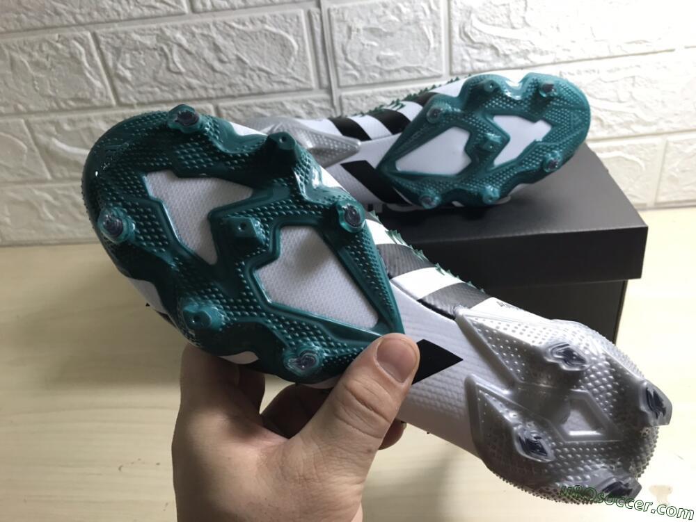 Adidas Predator Freak+ FG Firm Ground Soccer Cleats - White/Black/Green