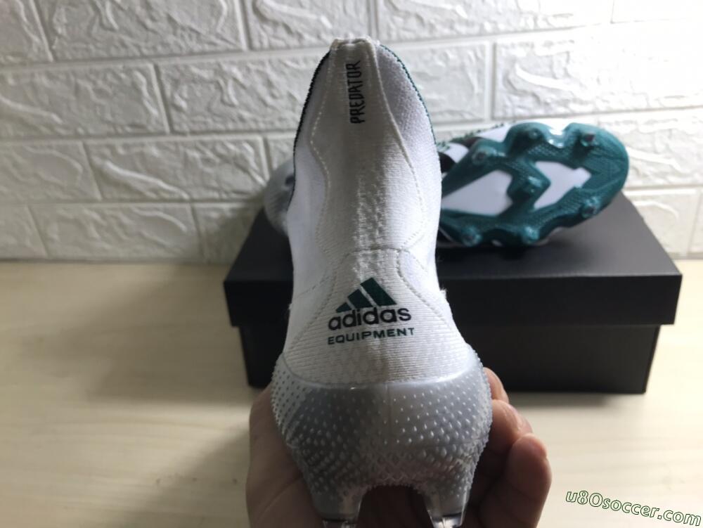 Adidas Predator Freak+ FG Firm Ground Soccer Cleats - White/Black/Green