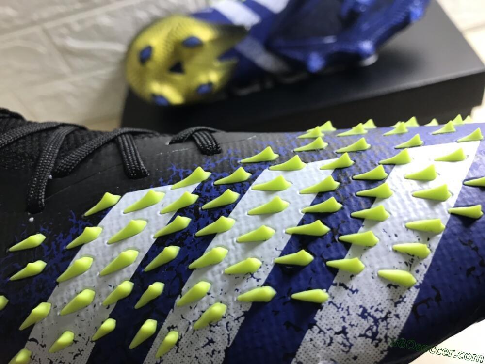 Adidas Predator Freak.1 Low FG Firm Ground Soccer Cleats - Black/Blue/Green